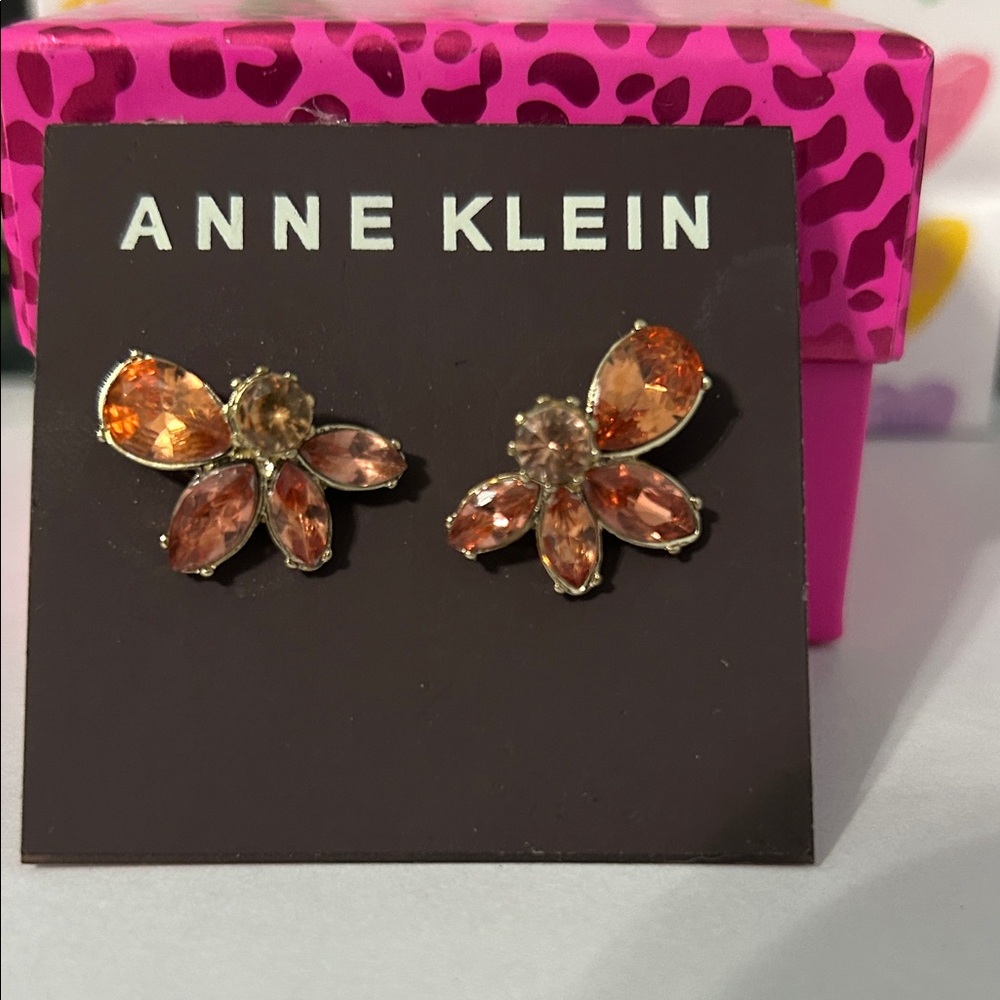 Anne Klein Orange and Peach Gemstone Earrings